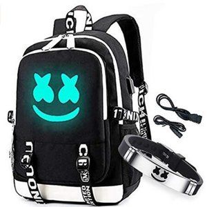 Smile Luminous Backpack & DJ Bracelet School Bag